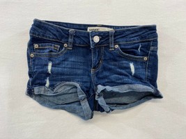 Garage Women’s Flirty Short Size 00 Stretch Distressed Blue Jean Shorts - $10.88