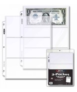 Pack of 20 BCW 3-Pocket Currency Page (1-PRO3C-20) - $11.23