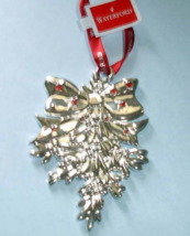 Waterford Silverplated Mistletoe Bejeweled Ornament Xmas 2013 Undated 15... - £21.50 GBP