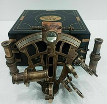 J.SCOTT Antique Sextant Nautique Laiton Astrolabe Travail Marine vintage Box - £51.08 GBP