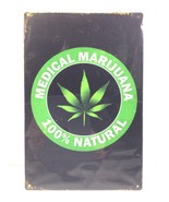 Tin Metal Sign Medical Marijuana Weed Man Cave Decoration Plaques Green ... - £16.33 GBP