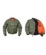 MA-1 Concealed Carry OD Green Military Flight Jacket Bomber Coat 77350 R... - $66.31