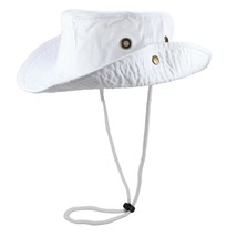 White Bucket Hat Camping Unisex Sun Summer 100% Cotton - $22.98