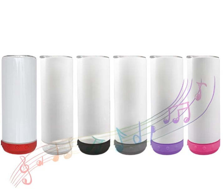 20oz Sublimation Bluetooth speaker tumbler. Music Tumblers W/ Lid, Speak... - $20.99