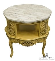 HIGH END Vintage Antique Louis XVI French Provincial Cream Carved 27&quot; Round A... - £375.61 GBP