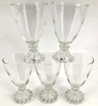 Anchor Hocking Berwick-Boopie 4.5&quot; Clear Small Juice Goblets Set of 5 Vintage - $19.79