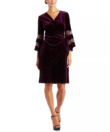 NEW RM RICHARDS PURPLE VELVET FAUX  WRAP SHEATH DRESS SIZE 20 W WOMEN $140 - £59.23 GBP