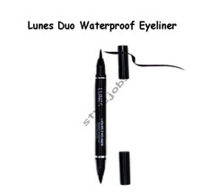 Lunes Duo 2 in 1 Liquid Waterproof Black Fine Tip Felt Tip Eyeliner Pen - £5.53 GBP