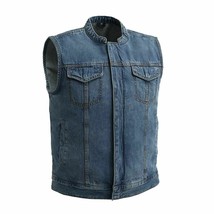 Men&#39;s Motorcycle Vest Biker Apparel Havoc - Motorcycle Denim Vest - £47.95 GBP+