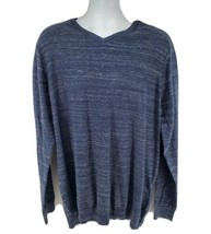 Rock &amp; Republic Mens Sweater Fine Gage V-Neck Size 3XLT Navy Blue Long S... - $26.68