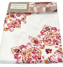 EchoDesign Parvani Tablecloth 60" x 120" Fushia White Medallions - $29.70