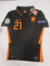 Frenkie de Jong Netherlands 20/21 Euro Match Black Away Soccer Jersey 2020-2021 - £94.91 GBP