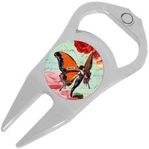 Vintage Butterfly Girl Golf Ball Marker Divot Repair Tool Bottle Opener - £9.31 GBP