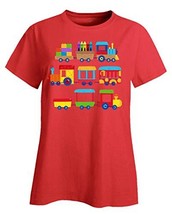 Kellyww Train Railroad Fun Colorful Design Choo Choo Graphic - Ladies T-... - $40.09