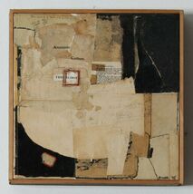 Mixed Media Collage by Father Bill Moore on Canvas 12 x 12 in Wood Frame - $3,360.96