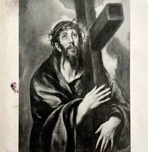 1916 El Greco Christ Bearing the Cross Antique Art Print Mannerism Religion - £27.51 GBP