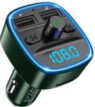ORIA Bluetooth 5.3 FM Car Transmitter Dual USB Charger Adapter Music Pla... - £8.68 GBP