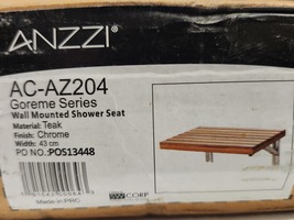 Anzzi AC-AZ204 Goreme 12.6 in. Teak Wall Mounted Shower Seat - £92.75 GBP