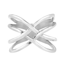 Exotic Puzzle Weave Quad Band Sterling Silver Ring-10 - £17.13 GBP