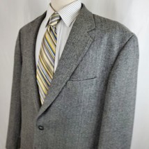 Croft &amp; Barrow Sport Coat Jacket 48R Two Button Poly Wool Blend Herringb... - $36.99