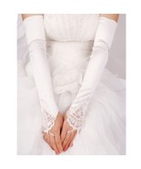 DreamHigh Satin Lace Fingerless Above Elbow Length Wedding Party Evening... - £7.88 GBP