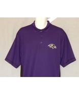 Baltimore Ravens Men&#39;s Shirt Size Large Purple Polo Wicking NEW Golf But... - $29.27