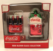 NEW Coca-Cola Mini Blown Glass coke machine bottles Ornament Collection ... - £8.54 GBP