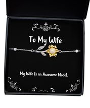 Useful Wife Sunflower Bracelet, My Wife is an Awesome Model, Present for, Beauti - £39.12 GBP