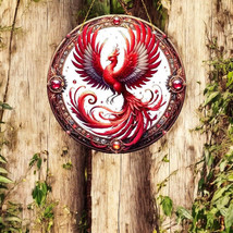 &quot;Majestic Red Phoenix Sun Catcher - Symbol of Renewal and Strength for D... - £17.78 GBP