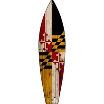 Maryland State Flag Novelty Mini Metal Surfboard MSB-119 - £13.33 GBP