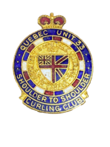 Curlers Quebec Curling Club Unit 33 sport Medal Pin Rare Military 1940&#39;s - £8.14 GBP