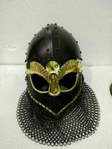 Medieval Knight Chain mail Crusader Helmet Warrior Armor Viking x-mas gift - $157.46