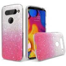 For Lg V40 Two Tone Glitter Case Hot Pink - £4.68 GBP