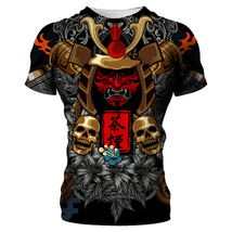 Samurai Mask graphic t shirts Men Personality harajuku 3D O-neck quick-d... - £7.85 GBP
