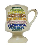 Florida Souvenir Coffee Mug Rainbow Colors Footed Cup Stoneware Retro Vi... - £7.03 GBP