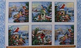 24.5&quot; X 44&quot; Panel Birds Animals Winter Seasonal Fabric Panel D485.52 - £6.96 GBP