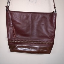 TIGNANELLO Women Brown Soft Luxurious Leather Bag Braid Crossbody Purse Shoulder - £35.83 GBP