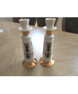 Lenox Pair of Candlestick Holders Lido Pattern 24 kt gold Accent 8.25&quot; USA - $40.27 CAD