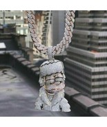 Hip Hop Style Cartoon Face Fine Pendant 925 Sterling Silver Without chain - $438.45 CAD