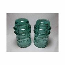 Pair Of Antique Hemingray Aqua Glass Insulators Patent May 2 1893 Blue Green Vtg - £18.15 GBP