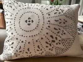 Ralph Lauren Luke Embroidered CREAM/GREY Deco Pillow Bnwt $215 - £50.67 GBP