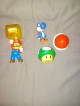 Super Mario Yoshi McDonald&#39;s Mushroom Collectible Figures Jakks Pacific Lot of 4 - £10.29 GBP