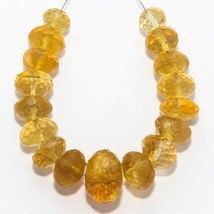 31.00 Cts Natural Citrine Faceted Briolette Beads Loose Gemstone 5x4mm t... - £10.64 GBP