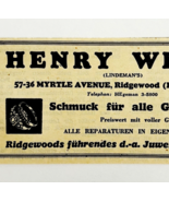 1945 WW2 German-USA Jewelry Shop Advertisement Henry Webel Jeweler Brook... - €17,17 EUR 1945 WW2 German-USA Jewelry Shop Advertisement Henry Webel Jeweler Brook... - €17,17 EUR