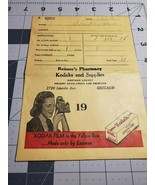 Kodak Film Reimer&#39;s Pharmacy Kodaks and Supplies Film envelope 1951 - $9.28