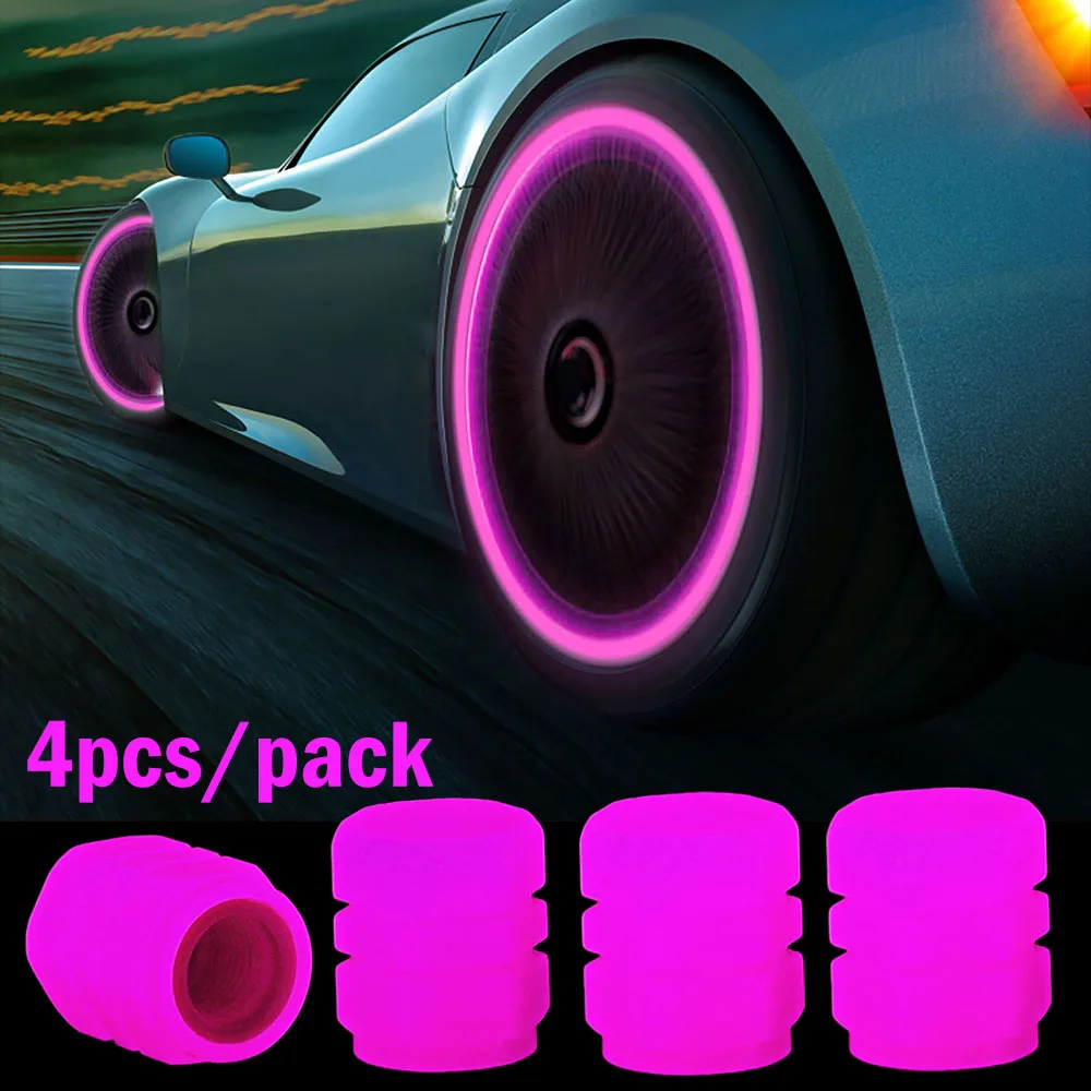 1/4pcs  Valve Caps  Valves Cap Glow In The Dark Car Motorcycle Bike Wheel s Tyre - £39.90 GBP