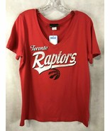 Toronto Raptors Women&#39;s Top NEW Red V Neck Short Sleeve T-Shirt NBA Stor... - $52.26 CAD