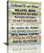 Inspirational Canvas Wall Art Scripture Bible Verse Motivational Farmhou... - $480.10 MXN