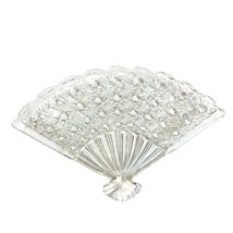 Vtg Fenton Clear Glass 10.5 Daisy and Button Fan Plate Vanity Tray Trink... - £17.40 GBP