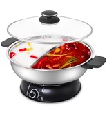 Austric Electric Dual-Sided Shabu Shabu Mongolian Hot Pot 304 Stainless ... - €42,36 EUR